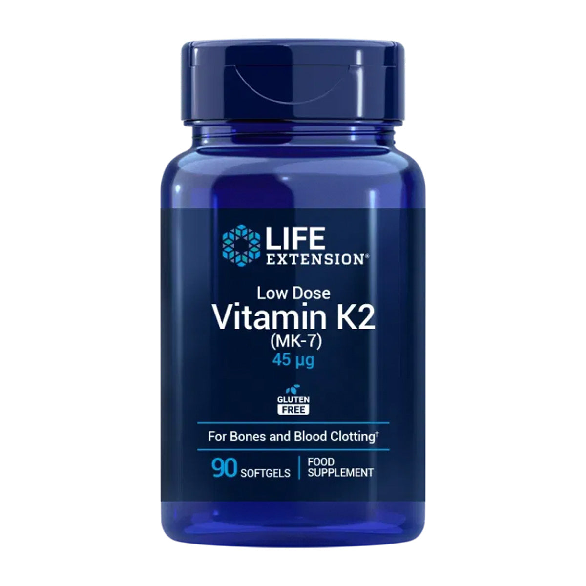 Low-Dose Vitamin K2 (MK-7) 45 mcg, Life Extension 90 Kapseln