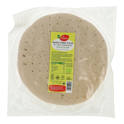 Glutenvrije pizzabodems met boekweitmeel El Granero, 2 stuks van 250 g