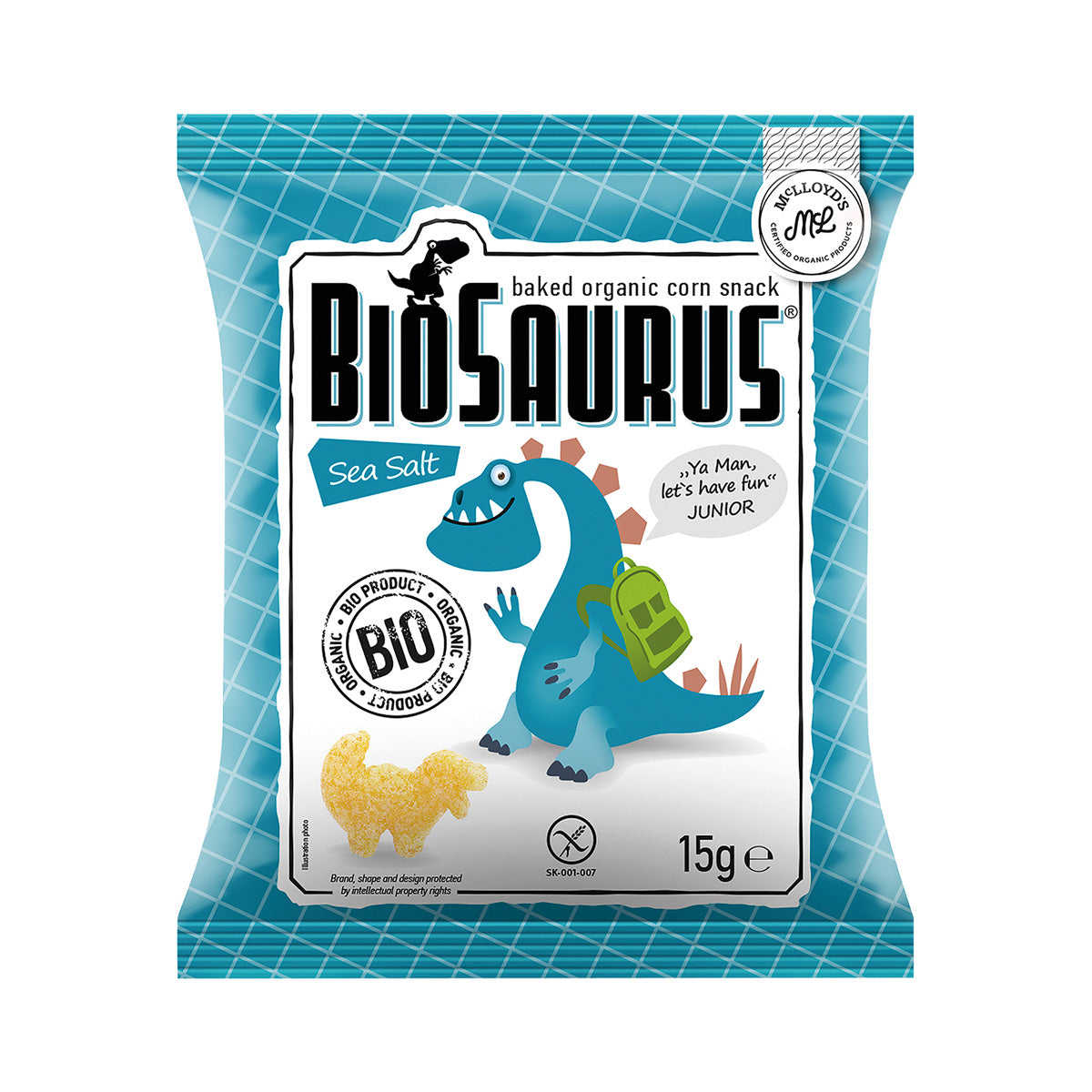 Majssnacks med havssalt, Biosaurus 4 x 15 g
