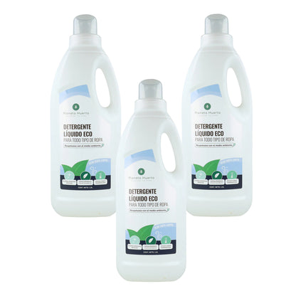 Förpackning 3xFlytande tvättmedel ECO Naturlig doft av ren tvätt Planet Garden 1,5 liter