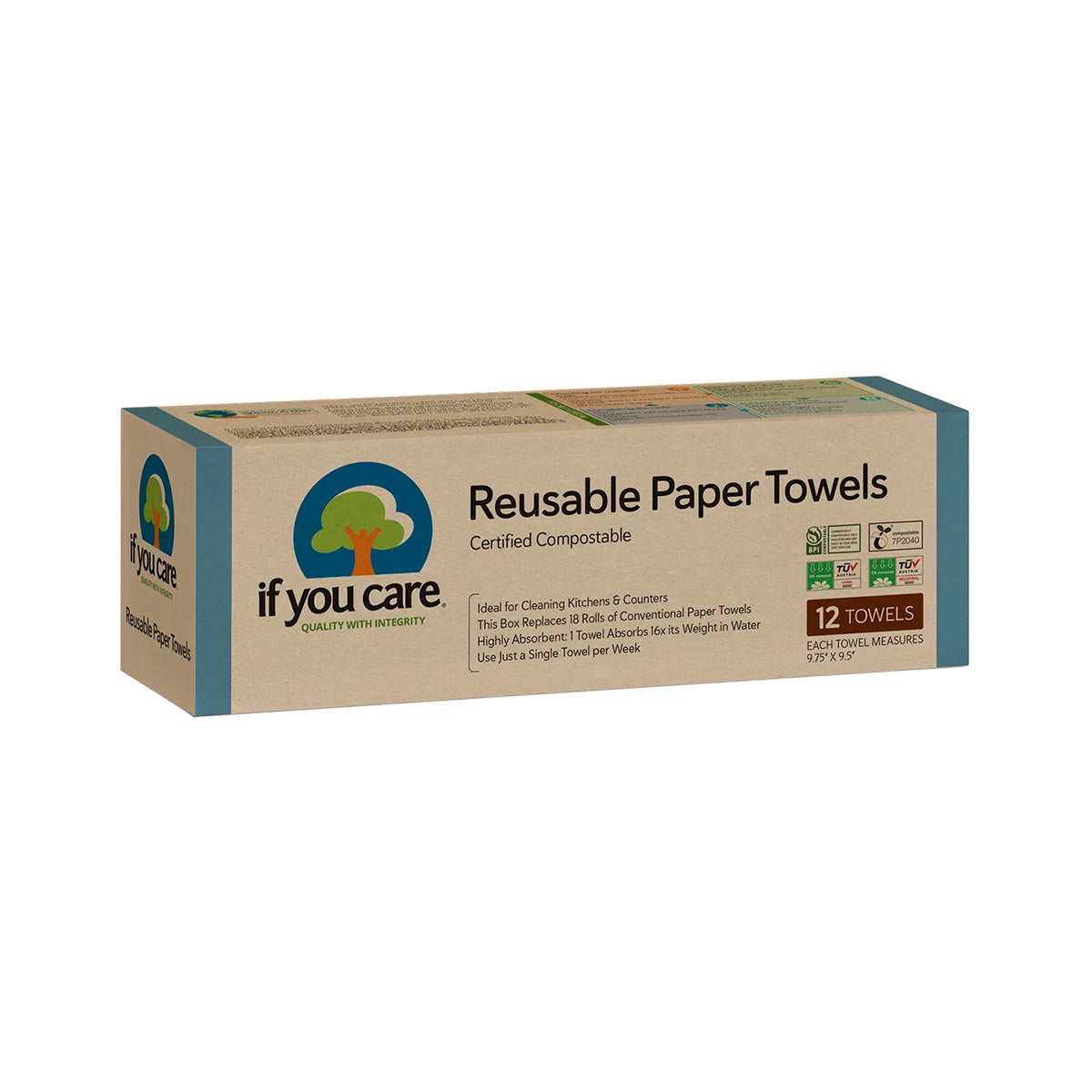 Lingettes en papier réutilisables If you care 12 unités