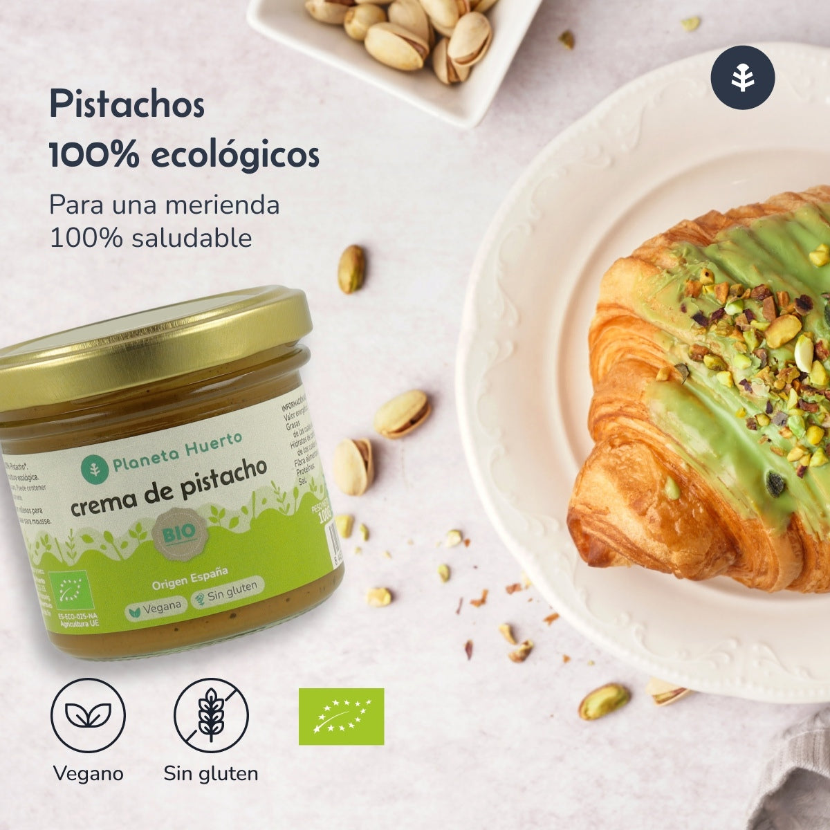 Pack 3x Crema de Pistacho 100% ECO Planeta Huerto 100 g