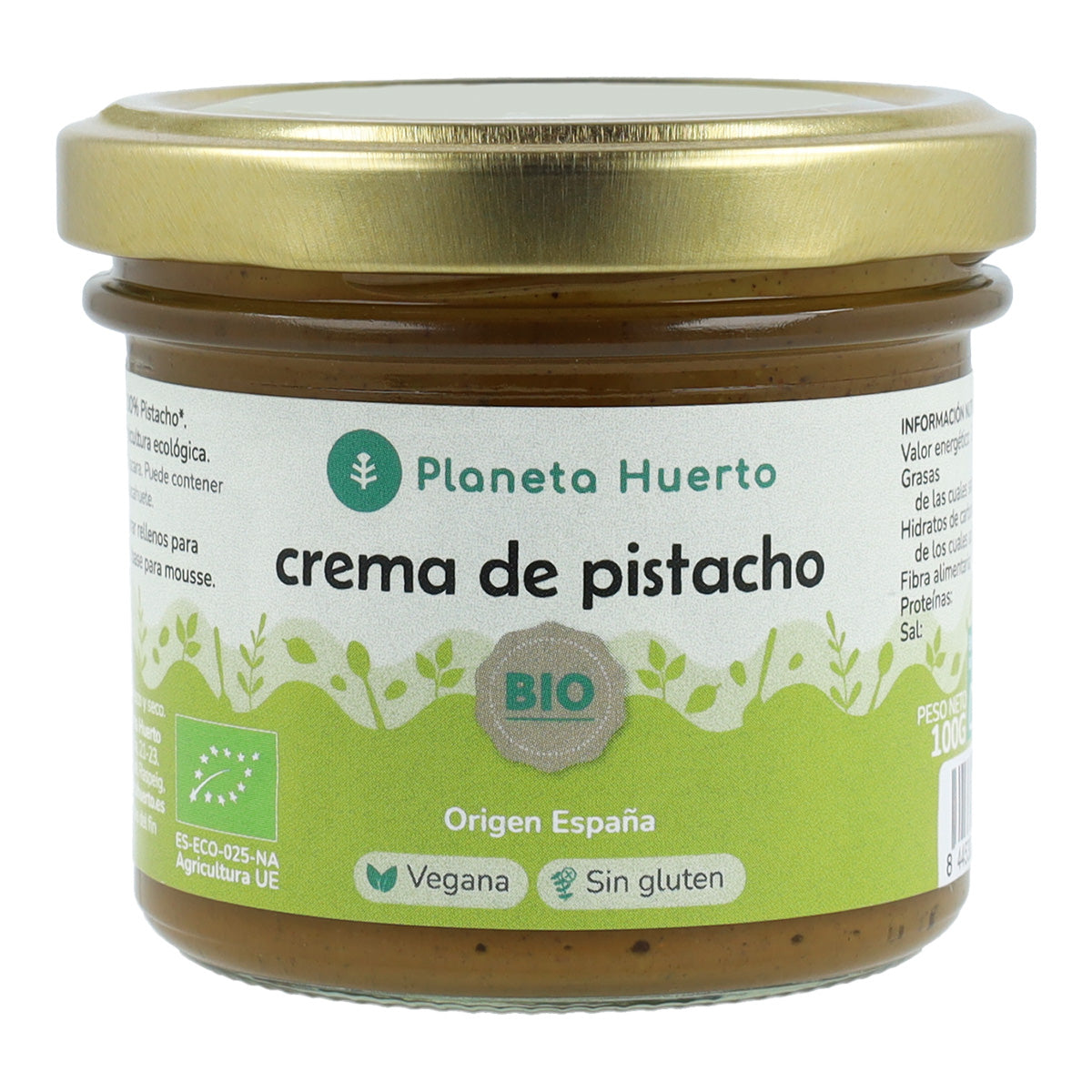 Pack of 2 x 100% organic pistachio cream Planeta Huerto 100 g