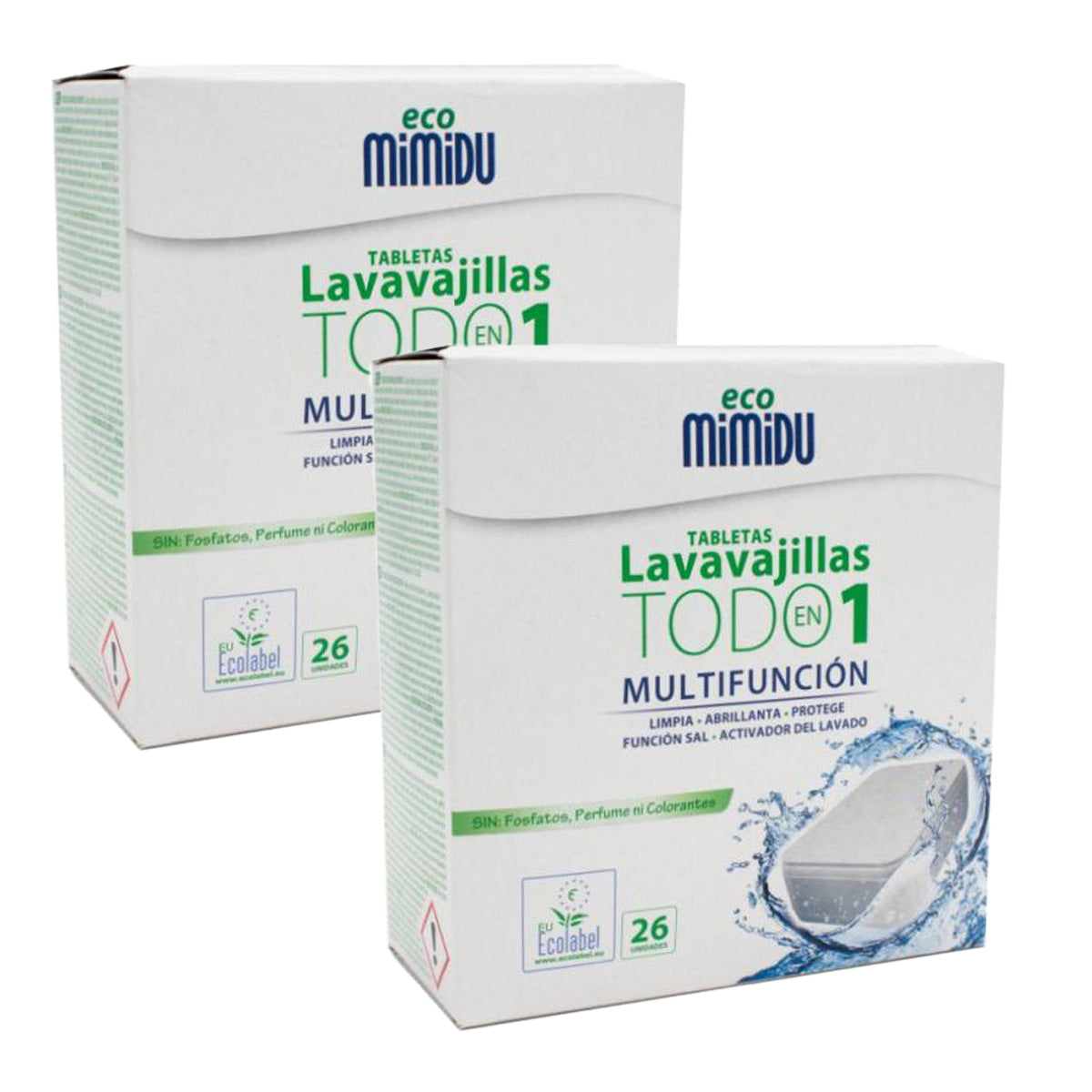 Pack of 2 Mimidu ECO All-in-One Dishwasher Tablets, 26 doses