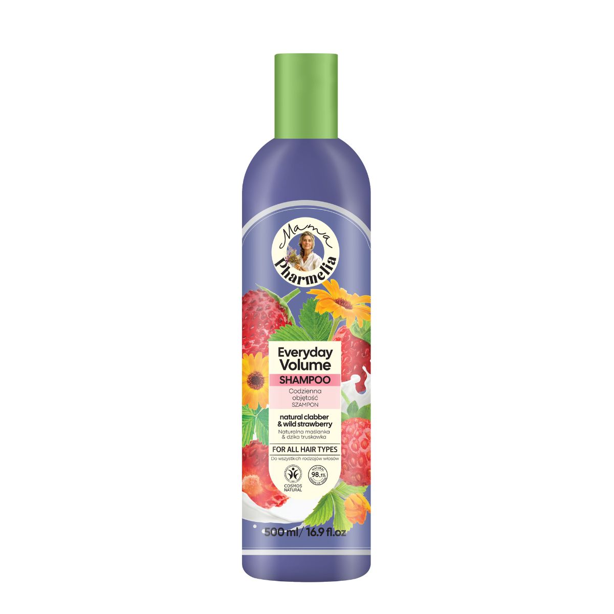 Szampon z mlekiem zsiadłym i dziką truskawką, Mama Pharmelia, 500 ml