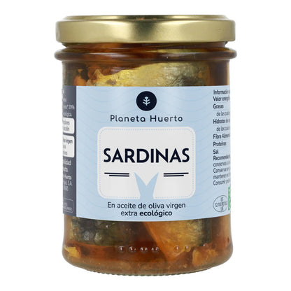 Pack 12x Sardines à l'huile d'olive vierge extra ECO Planeta Huerto 190 g