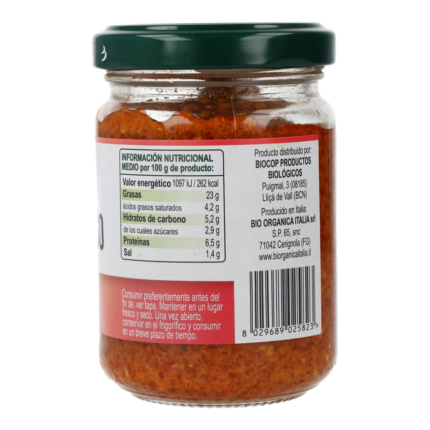Pesto Rosso with Sun-dried Tomatoes, Pecorino Cheese and Almonds Bio Demeter Organica Italia 130 g