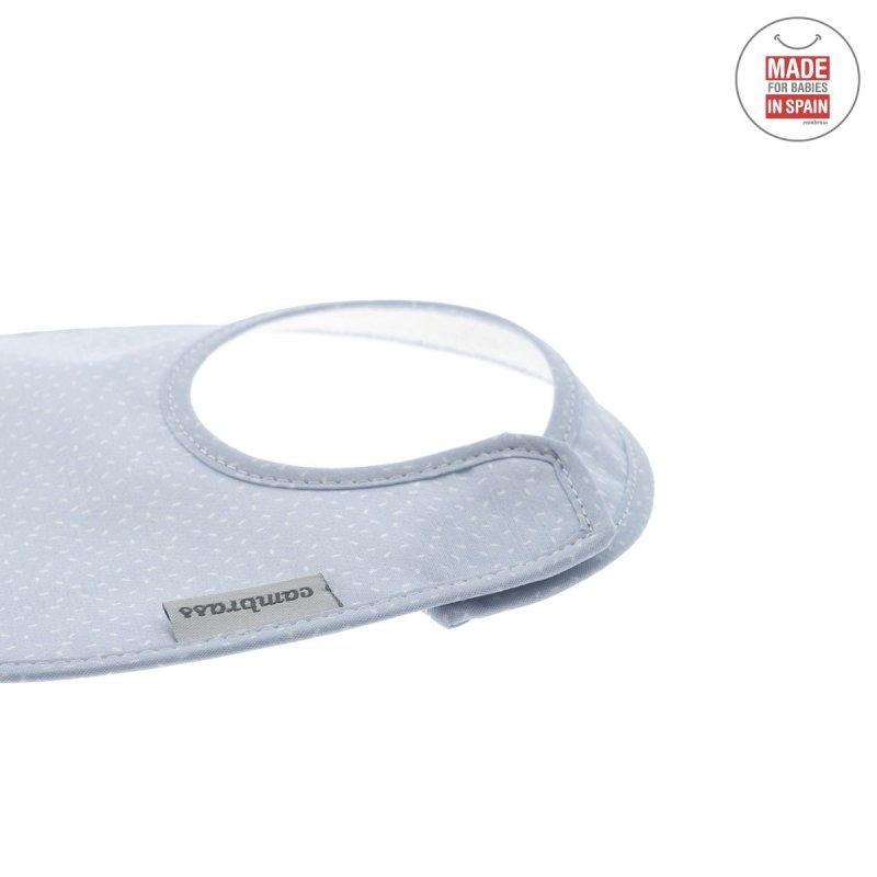 Okrągły śliniak z rzepem Sky celeste/ Lluvia  Cambrass