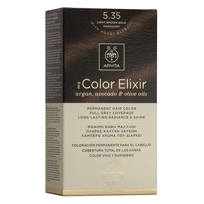 Haarfarbe My Color Elixir N5.35 Hellbraun Gold Mahagoni Apivita