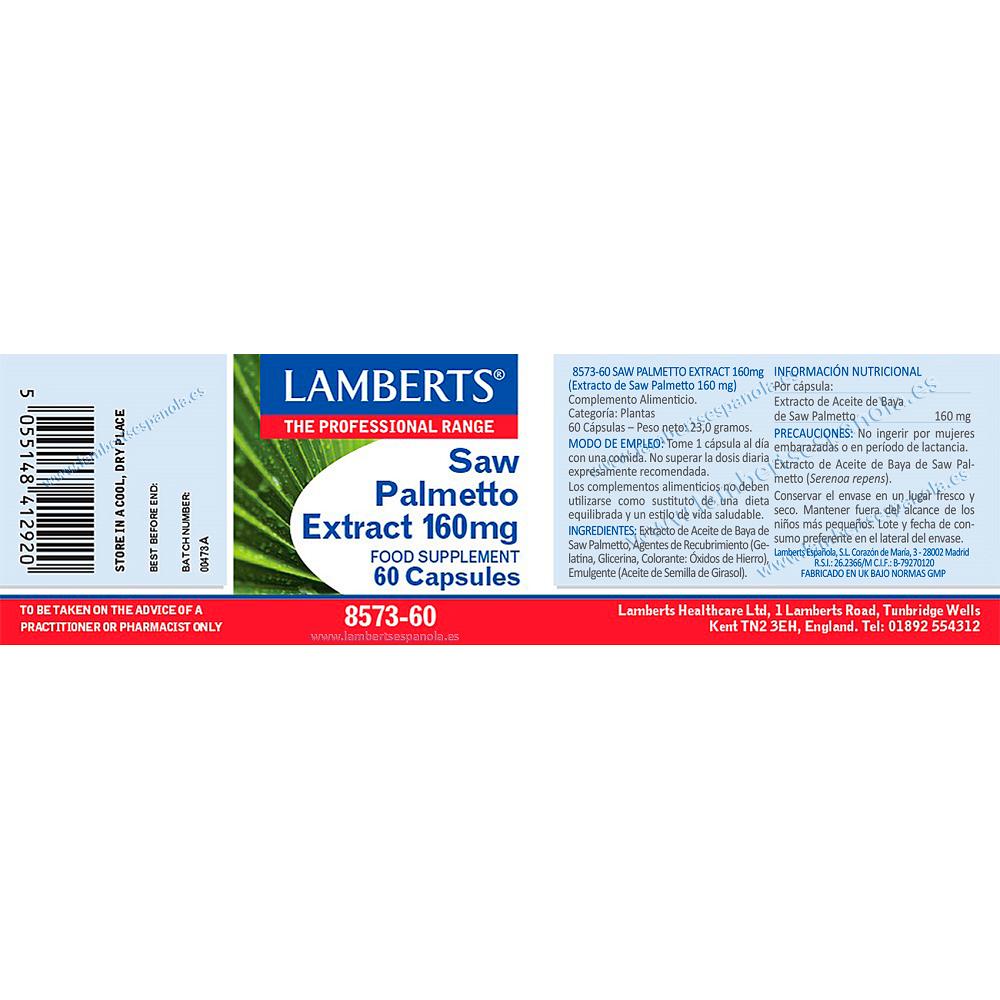 Saw Palmetto Extract Lamberts 60 capsules