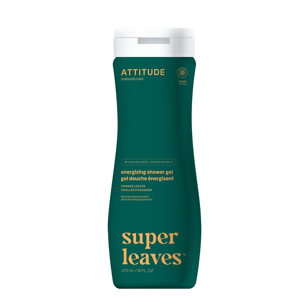 Gel douche énergisant Super Leaves - Feuilles d'orange, Attitude, 473 ml
