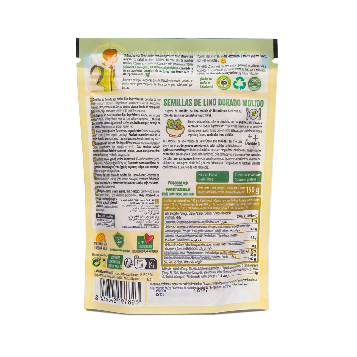 Malda guldlinfrön Bio NaturGreen 150 g
