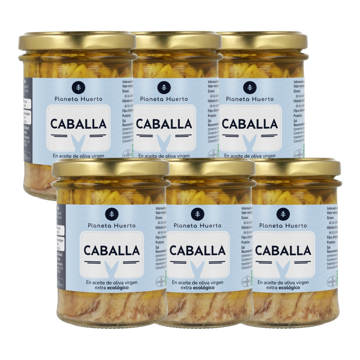 Packung 6x Makrele in Olivenöl ECO Planeta Huerto 190 gr