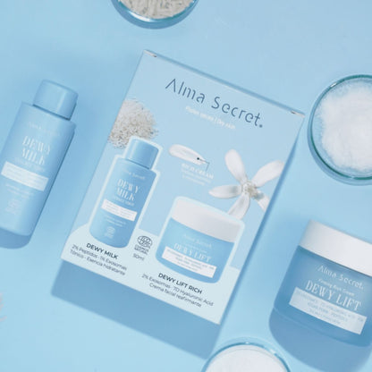 COFFRET : CRÈME DE JOUR DEWY LIFT « RICH » PEAU SÈCHE 50 ML + MINI TONIQUE DEWY MILK 50 ML
