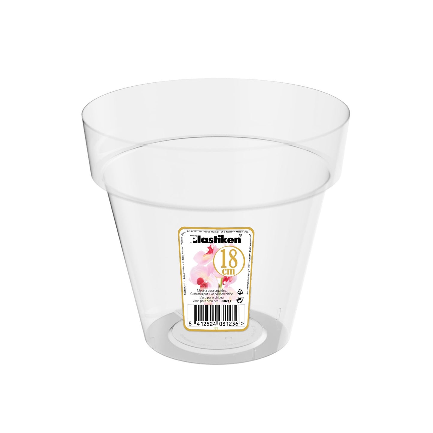 Transparante orchideeënpot Tes ⌀18