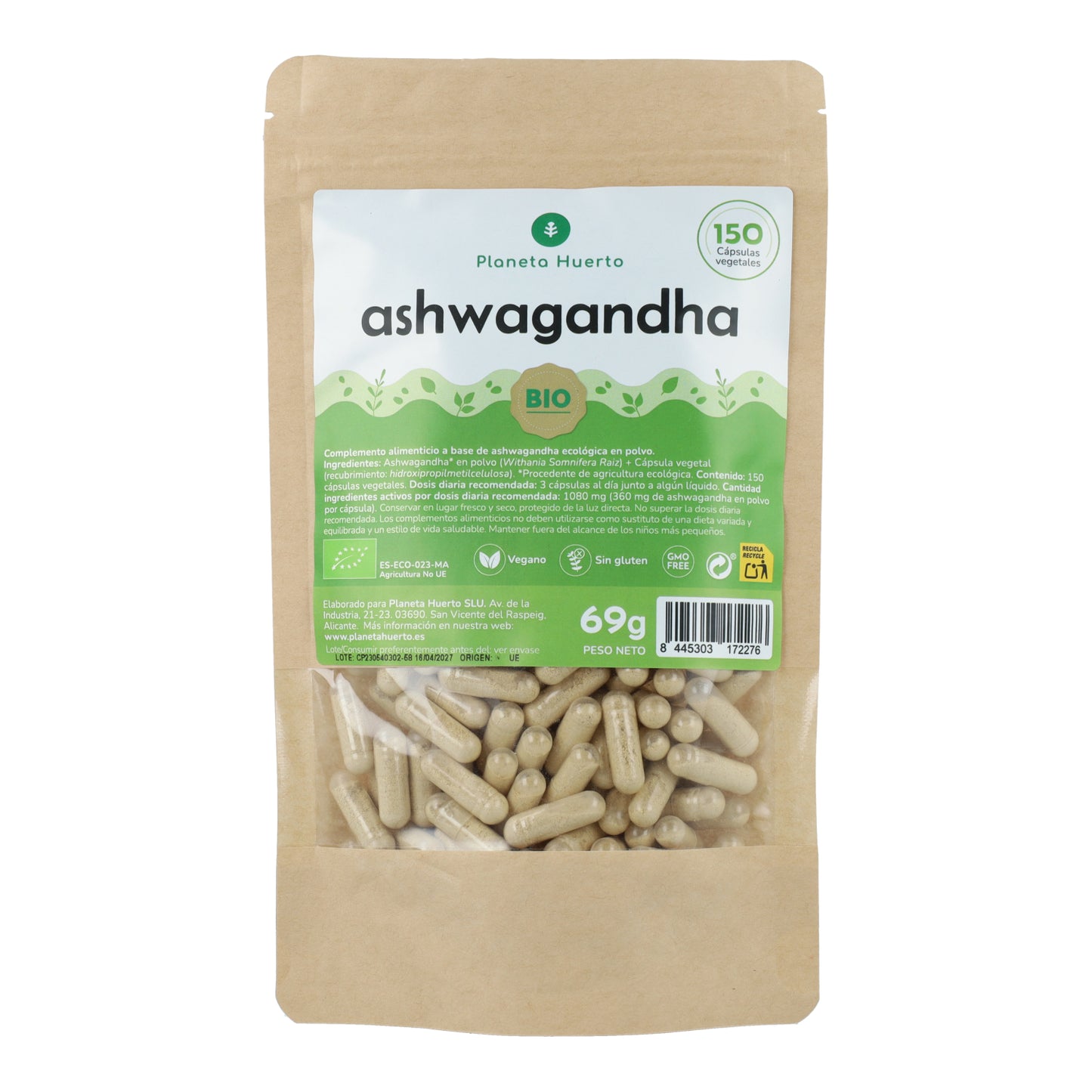 Bio Ashwagandha Planet Orchard 150 Kapseln