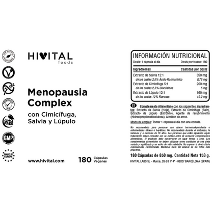 Menopause Complex Hivital 180 vegan capsules