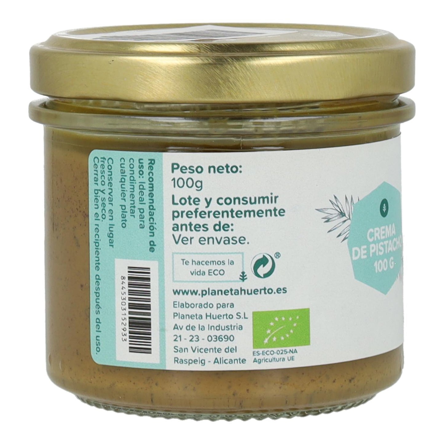 Pistachio Cream 100% ECO Planeta Huerto 100 g