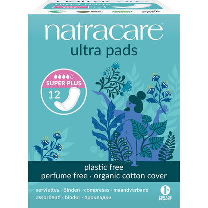 Super plus-bindor utan vingar, ekologiska, Natracare, 12 st.