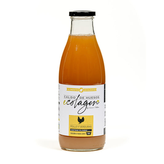 Brodo di ossa di pollo con verdure biologiche Ecolagen 1L