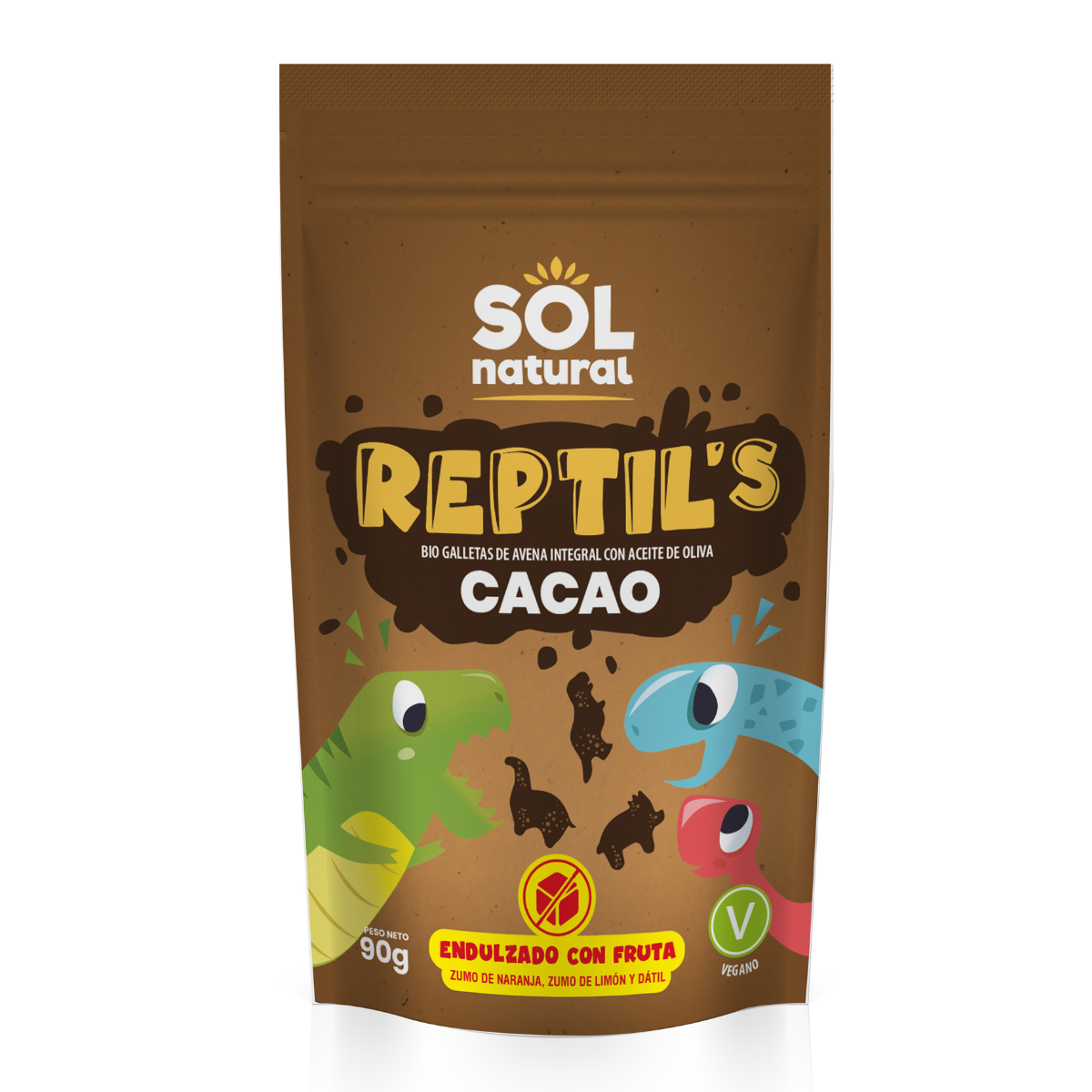 Organic Oat, Fruit and Cocoa Biscuits for Children, Sol Natural 90 g