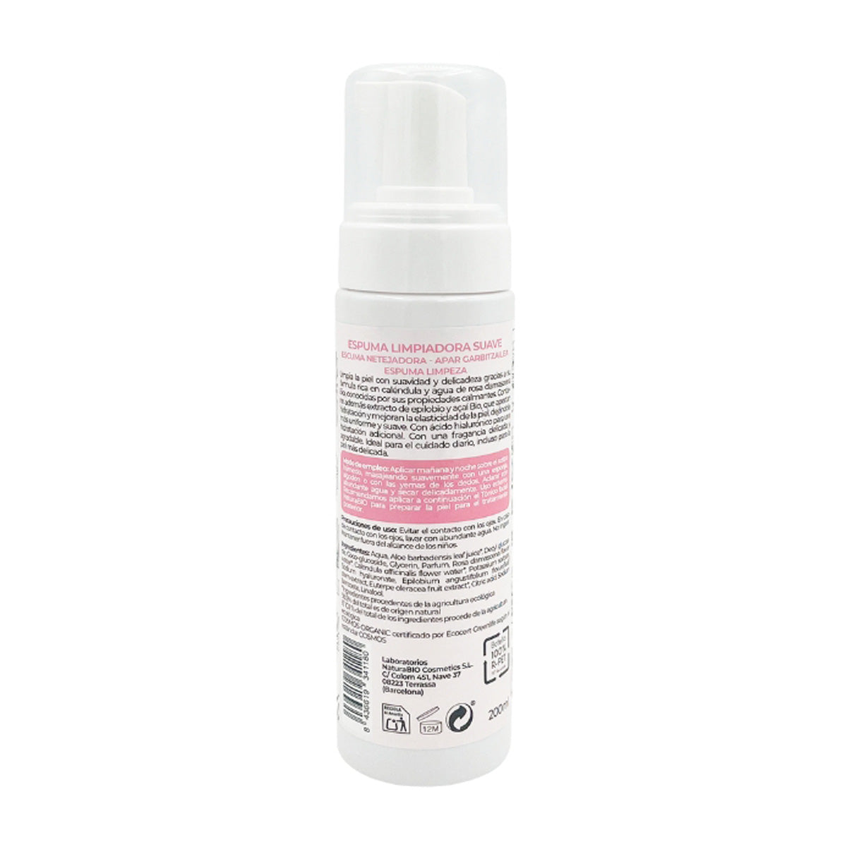 Delikatna pianka myjąca Naturabio, NATURABIO, 200 ml
