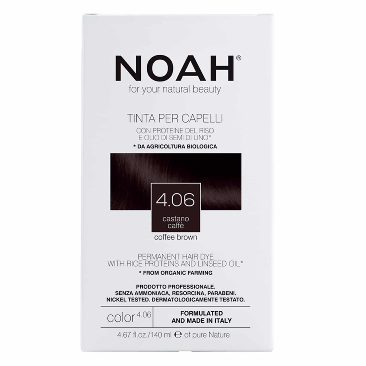Farba do włosów brązowa Noah 140 ml (4,06)