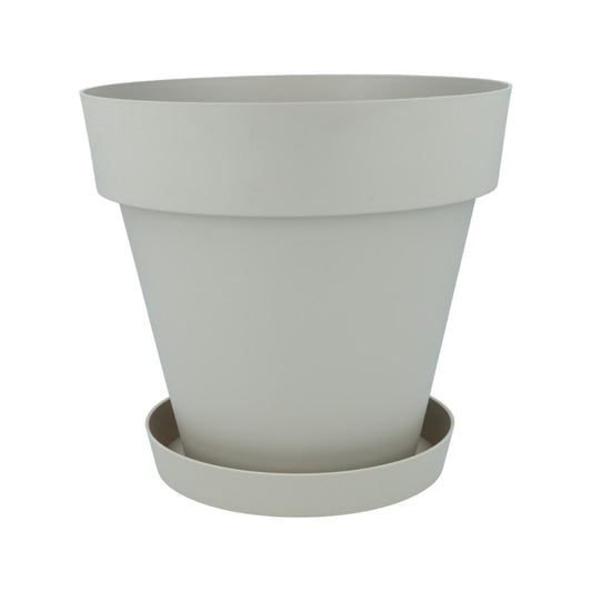 Pakket bloempot met schotel in ecru Tes 26 x 24 cm