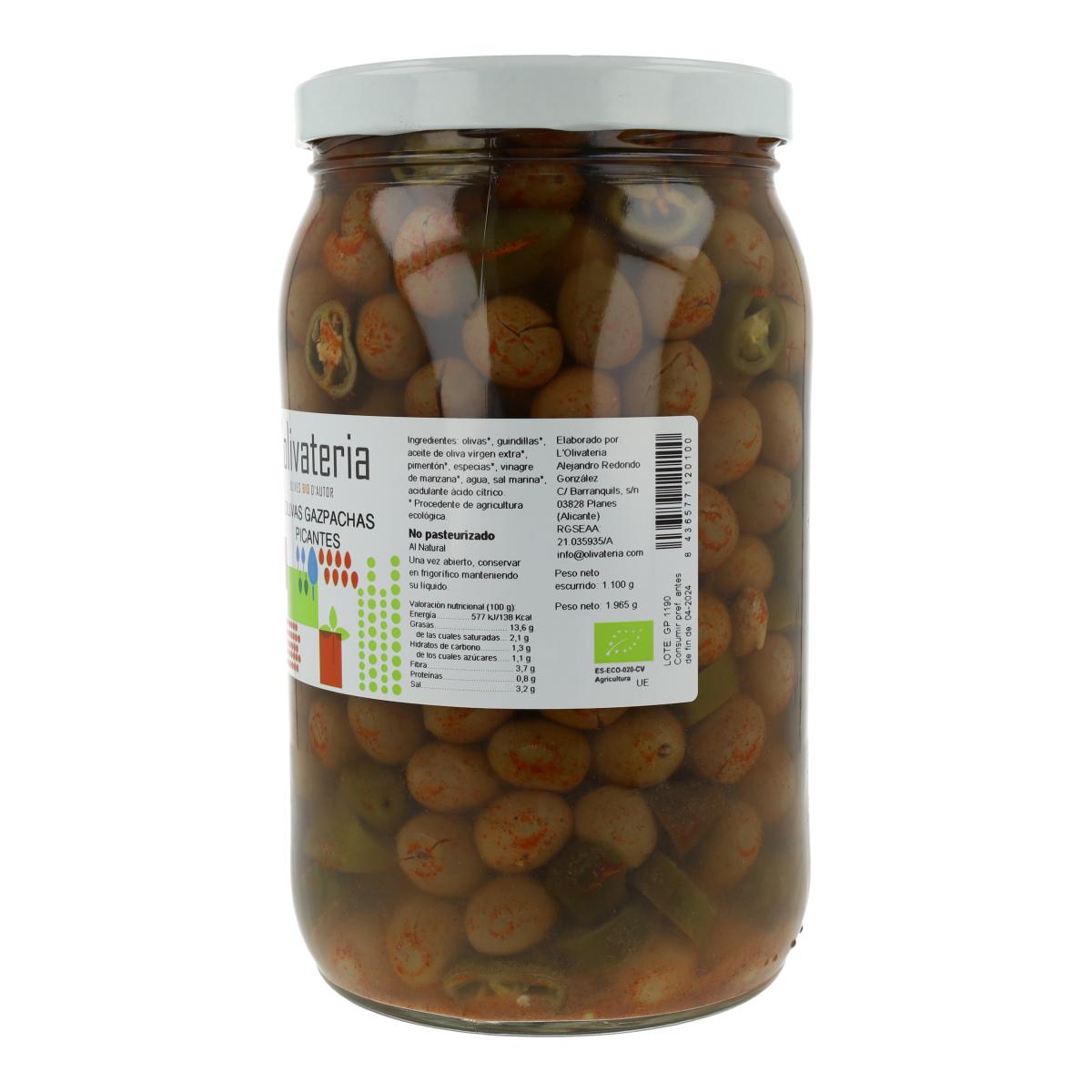 Olives Gazpachas Picantes Bio Olivateria 1,1 kg (en vrac)