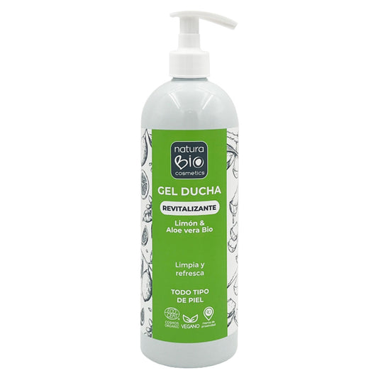 Gel douche revitalisant citron et aloès bio Naturabio 740 ml