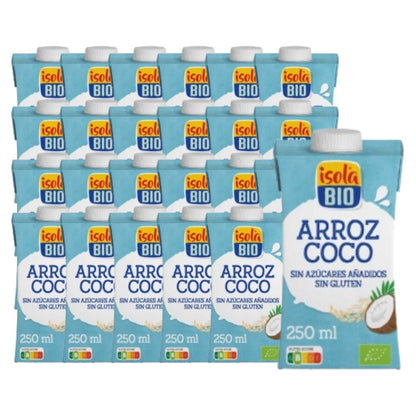 Lot de 24 boissons bio au riz et à la noix de coco Bio Isola BIO 250 ml