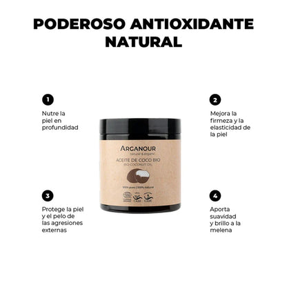 100 % reines Bio-Kokosöl Arganour 250 ml