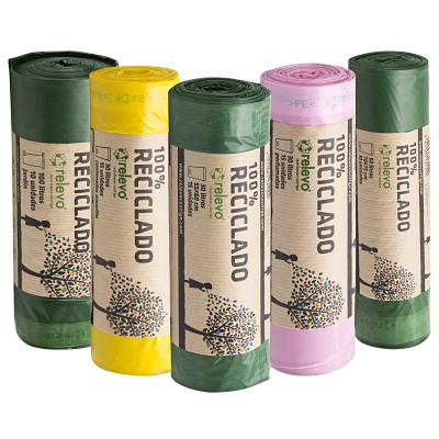 Sacs poubelle jaunes 30 litres 100% recyclés Relevo 15 unités