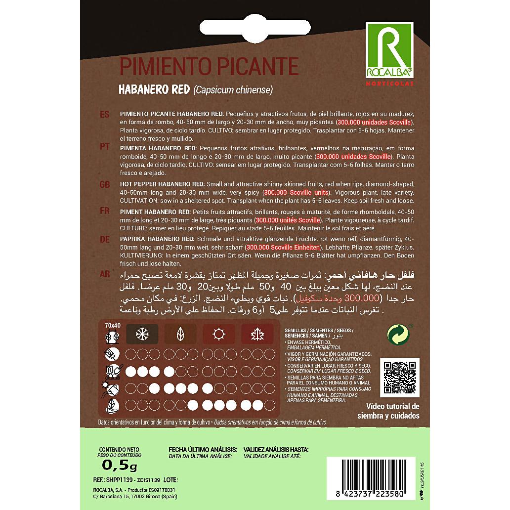 Samen für scharfe Habanero-Paprika Red Rocalba
