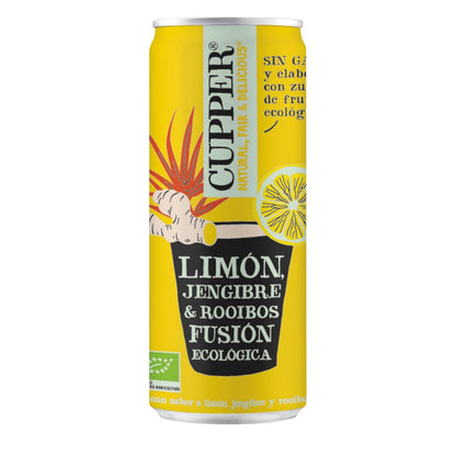 Pack of 12 Cupper Ginger, Lemon and Rooibos Soft Drinks 250 ml