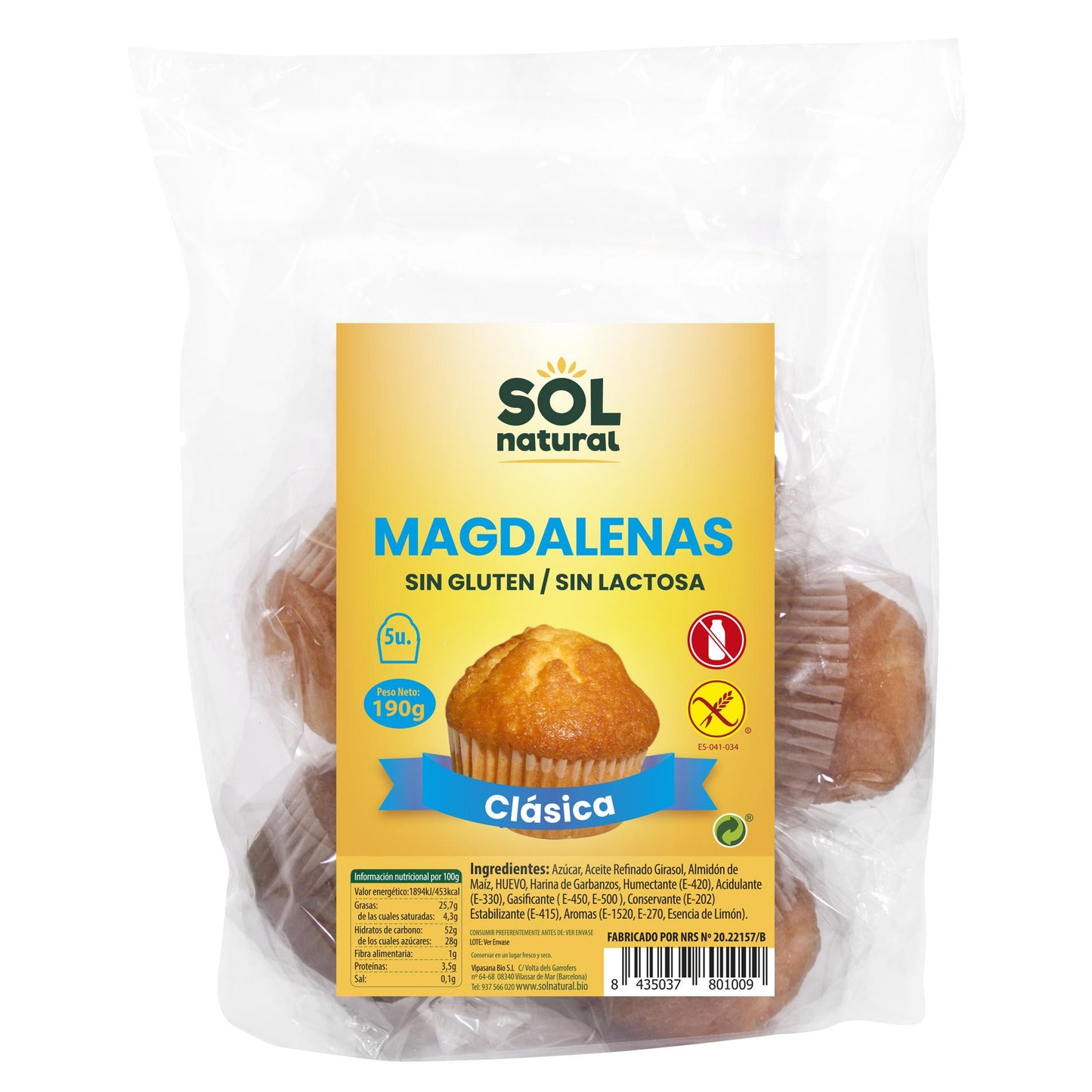 Glutenfria muffins Sol Natural 190 g