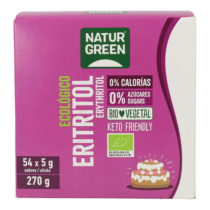 NaturGreen Organic Erythritol 54 single-dose sticks, 5 g
