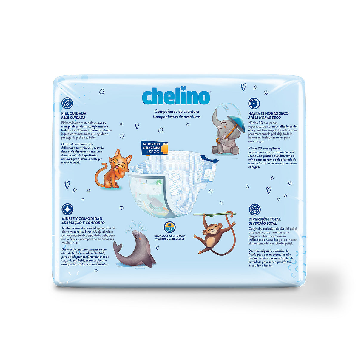 Pack 6x Couches T6 Junior (17-28 kg) 27 unités, Chelino