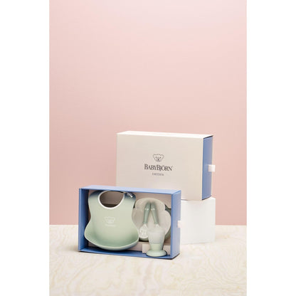 BabybJörn Pastel Green Tableware + Bib