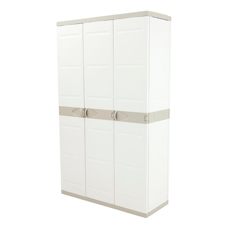 Kast met 3 deuren en bezemhouder 105 cm Titanium Plastiken Beige (gereviseerd)