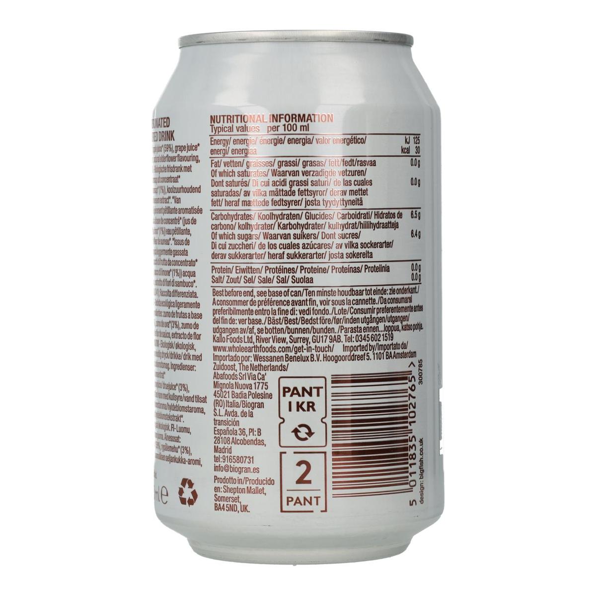 6er-Pack Bio-Erfrischungsgetränk Holunder, 330 ml Whole Earth