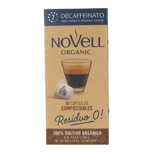 Composteerbare capsules met cafeïnevrije koffie voor Nespresso Novell 10 stuks