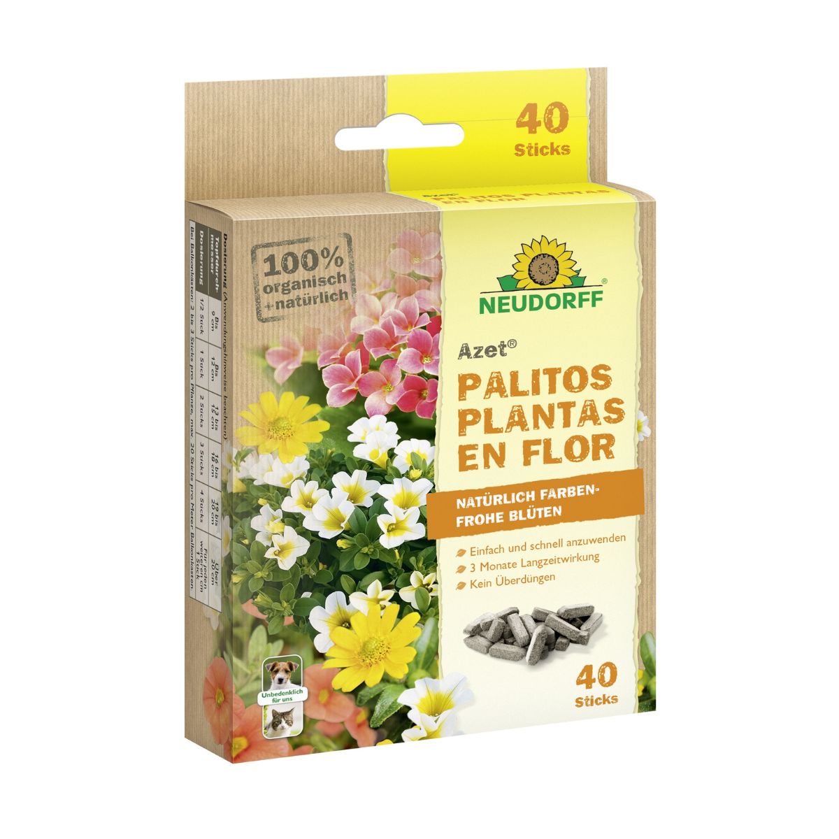 Azet Palitos gödningsmedel för blommande växter Neudorff 40 st