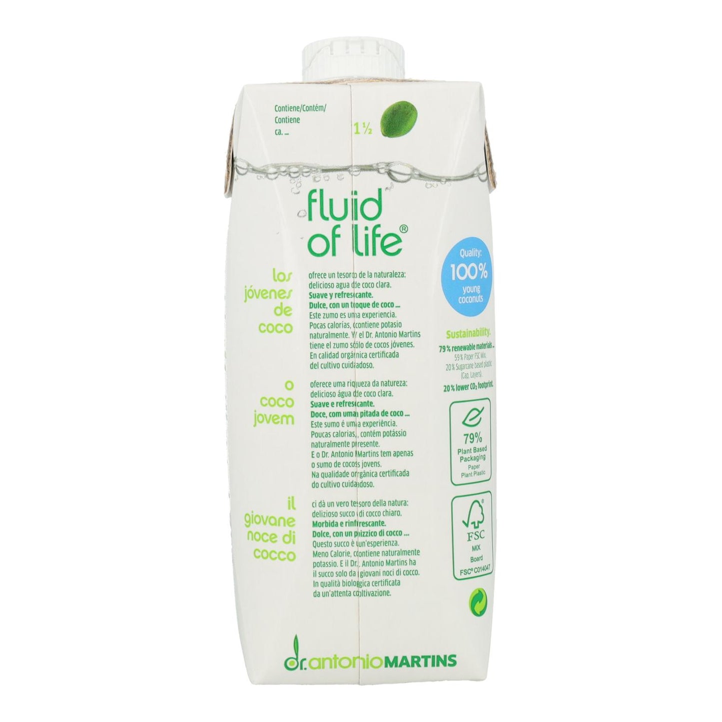 Getränk Natürliches Kokoswasser Dr. Martins 500 ml