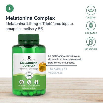 Packung 3xMelatonin Komplex Planeta Huerto 120 Kapseln