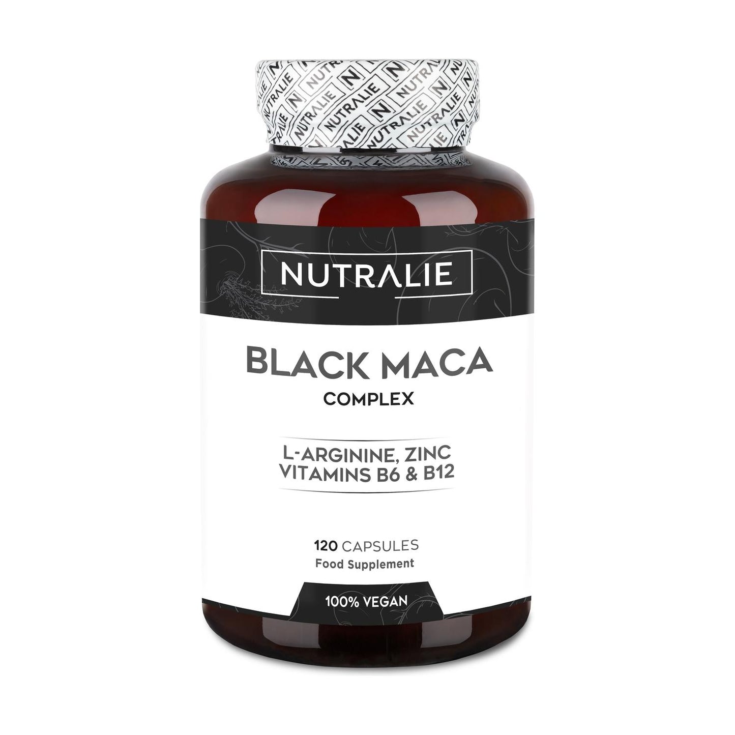 Nutralie Andean Black Maca Complex + Vitamins B6 + B12, 120 capsules