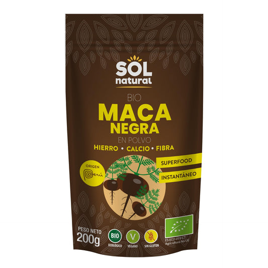 Sol Natural organic black maca powder, 200 g
