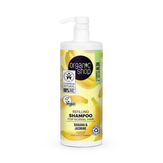 Shampoo refill per capelli normali banana e gelsomino Organic Shop 1000 ml