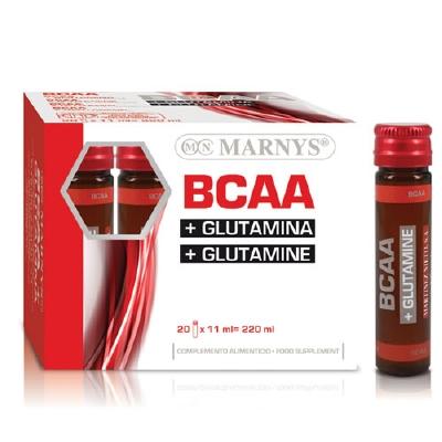 BCAA & Glutammina Marnys, 20 fiale da 11 ml