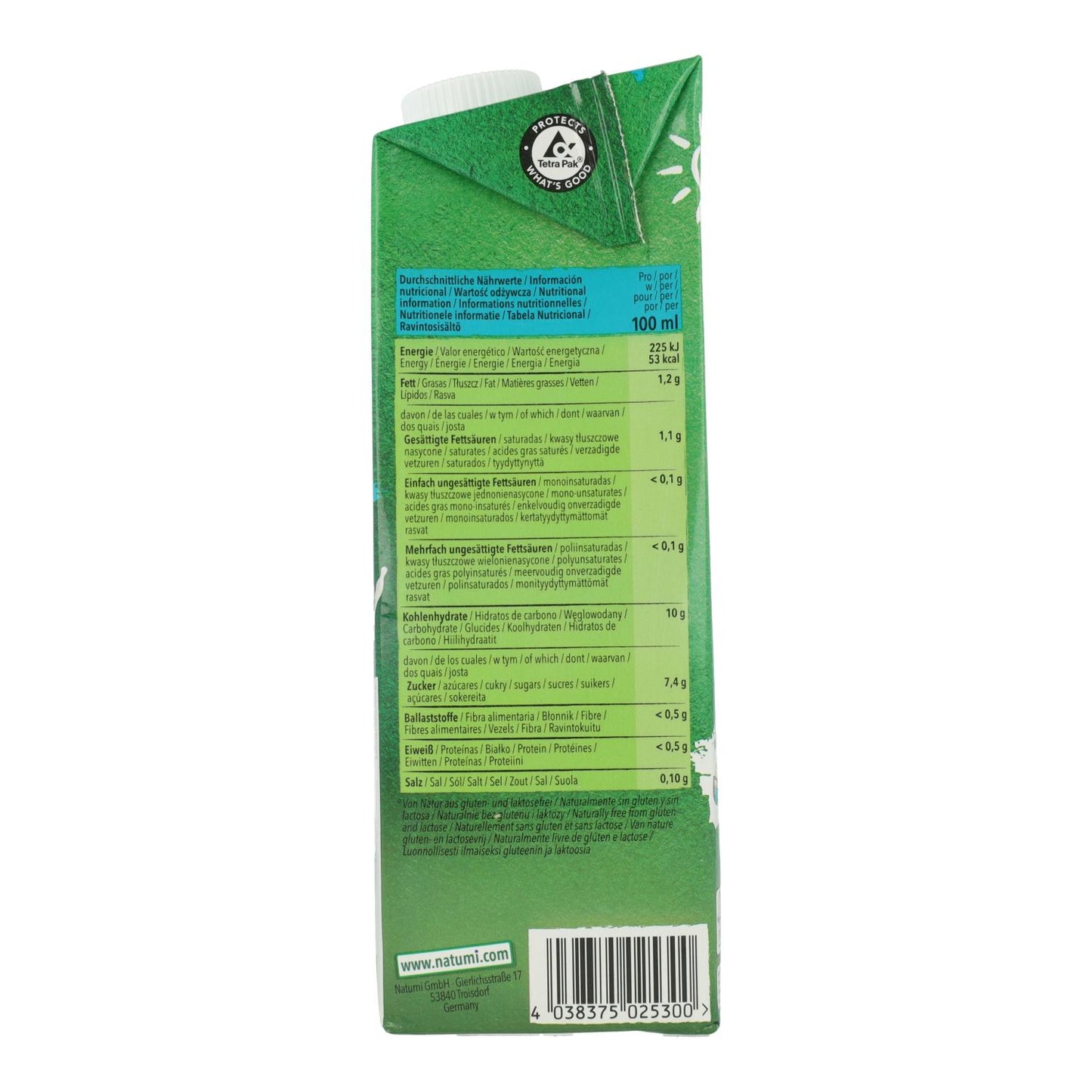8er-Pack Bio-Reis-Kokos-Getränk Natumi 1 l